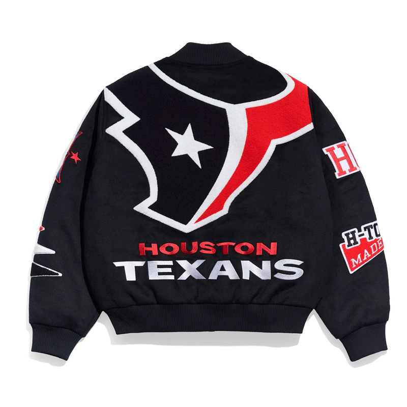 Houston Texans Pennant Navy Varsity Wool Jacket - Image 2