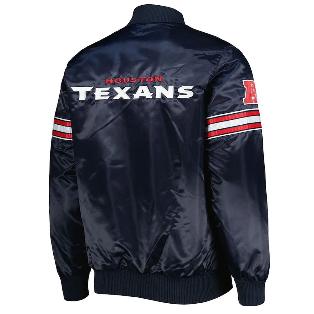 Houston Texans The Pick and Roll Navy Blue Satin Jacket - Image 2