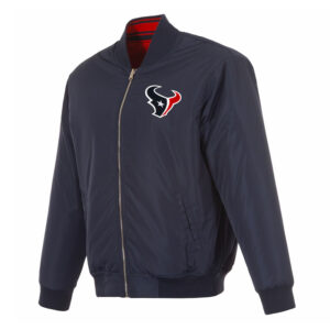 Houston Texans Navy/Red Full-Zip Reversible Flight Jacket