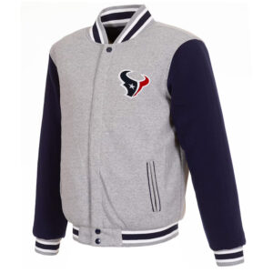 Houston Texans Gray and Navy Varsity Wool Jacket