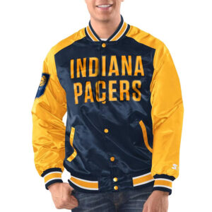 Navy/Gold Indiana Pacers Renegade Varsity Satin Jacket
