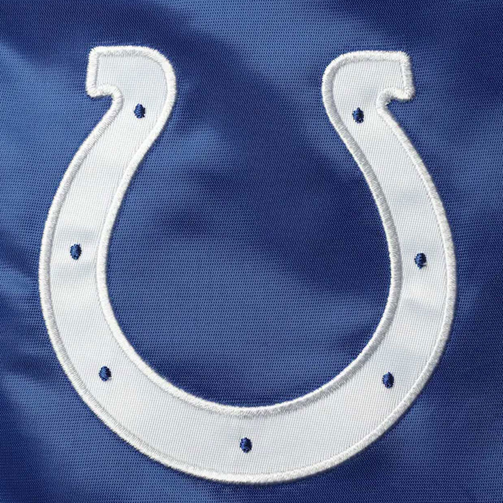Indianapolis Colts Leader Varsity Royal/Gray Satin Jacket - Image 4