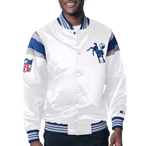 Indianapolis Colts Midweight White Satin Jacket