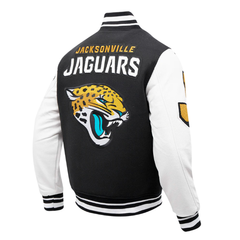 Jacksonville Jaguars Mashup Rib Varsity Wool/Leather Jacket - Image 4