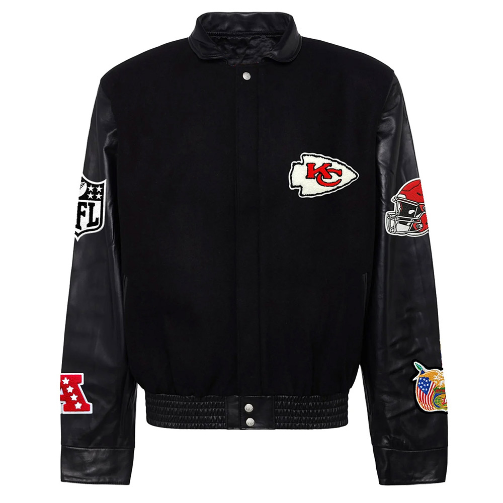 JH Kansas City Chiefs Varsity Black Jacket