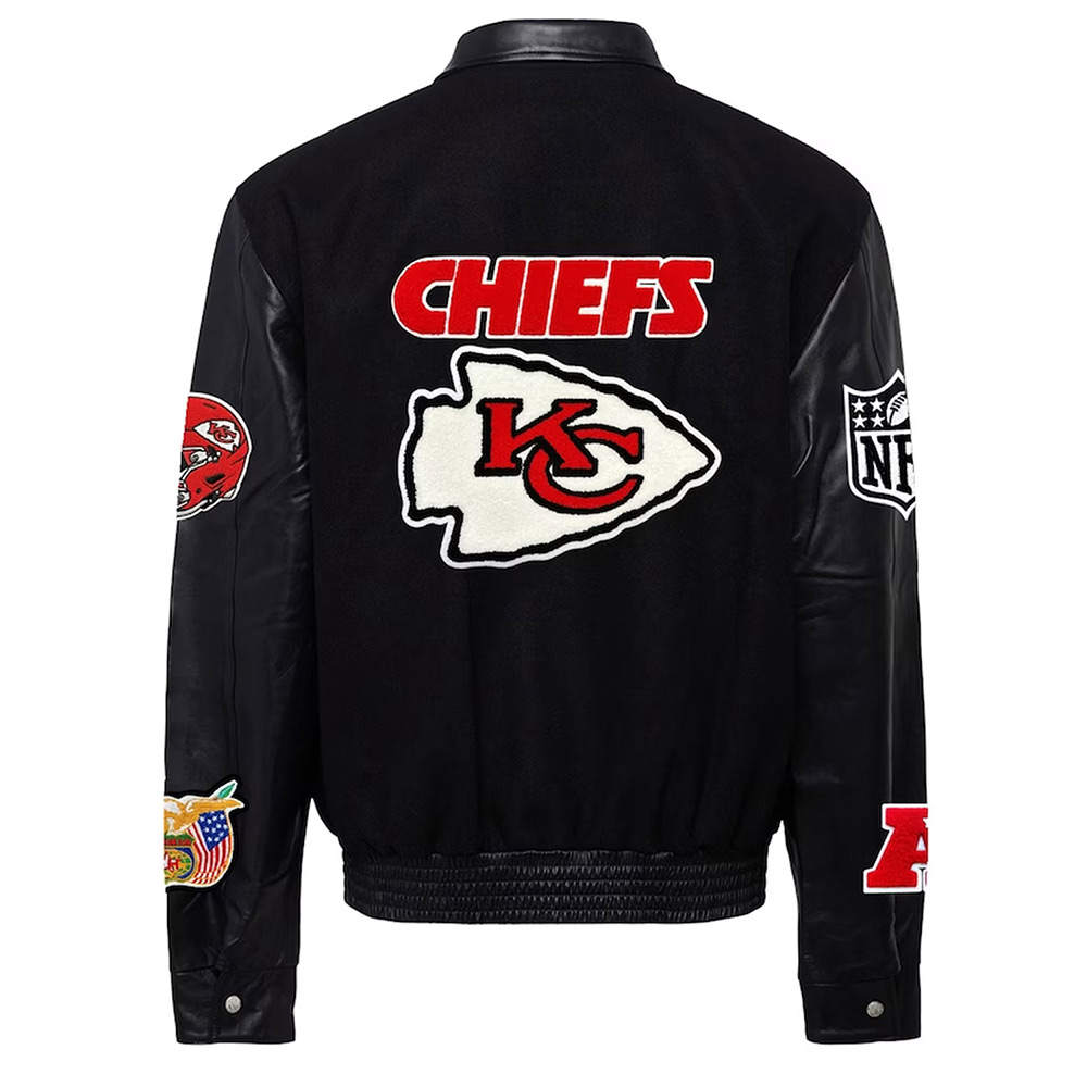 JH Kansas City Chiefs Varsity Black Jacket - Image 2