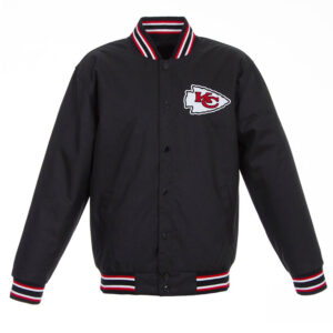 Black Kansas City Chiefs Poly Twill Varsity Jacket
