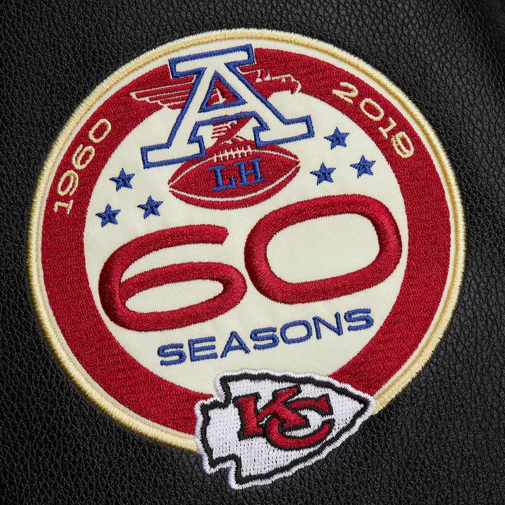 Kansas City Chiefs Blackout Vintage Logo Varsity Jacket - Image 5
