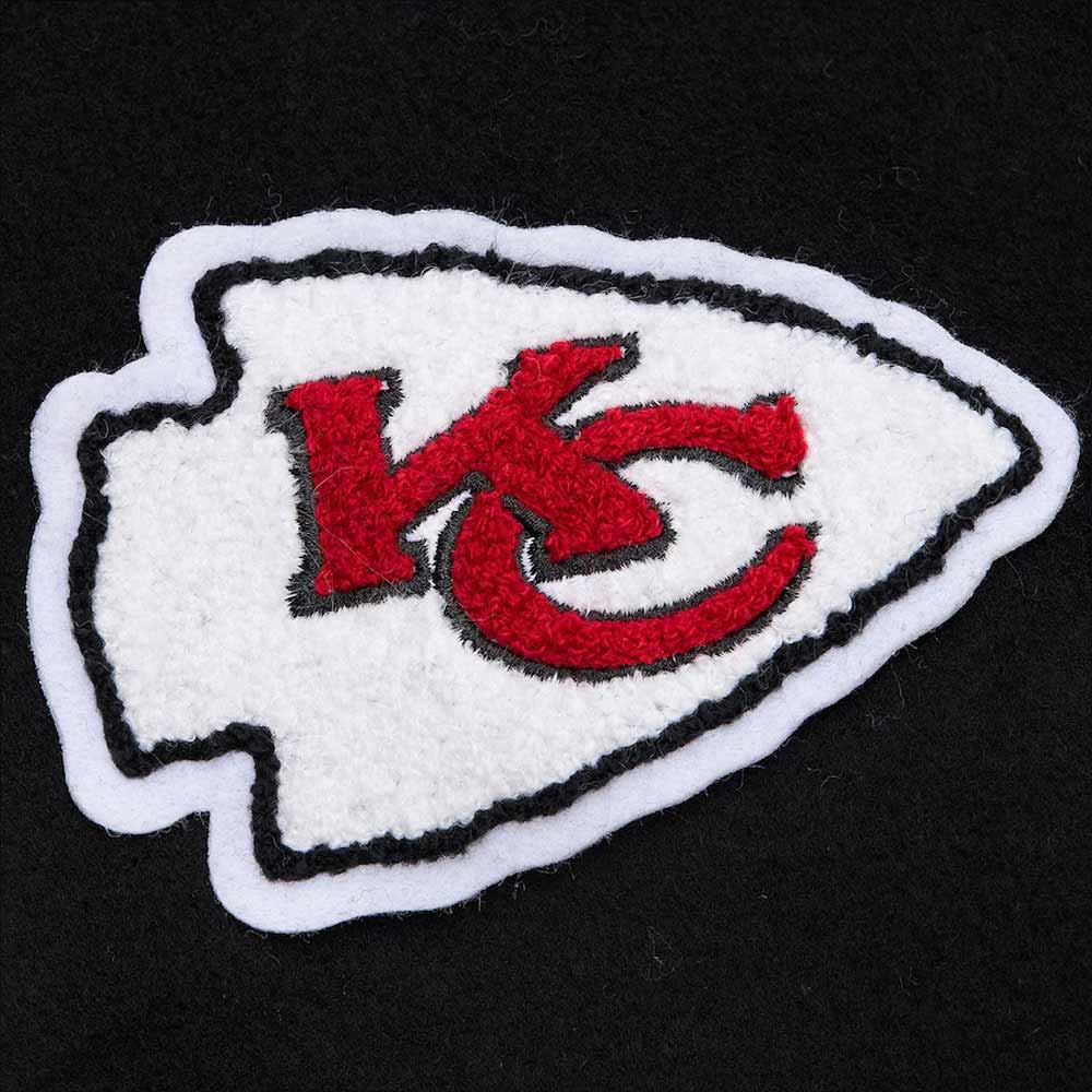 Kansas City Chiefs Blackout Vintage Logo Varsity Jacket - Image 8