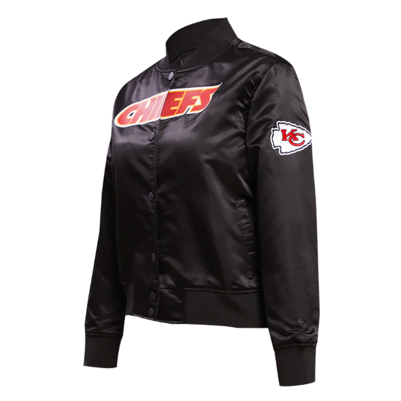 Classic Kansas City Chiefs Black Satin Jacket - Image 6