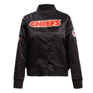 Classic Kansas City Chiefs Black Satin Jacket