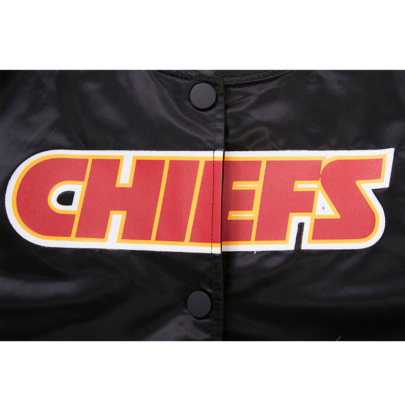 Classic Kansas City Chiefs Black Satin Jacket - Image 10