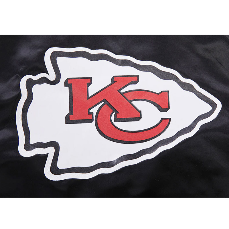 Classic Kansas City Chiefs Black Satin Jacket - Image 9