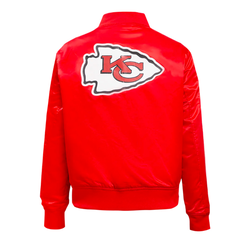 Classic Kansas City Chiefs Black Satin Jacket - Image 4