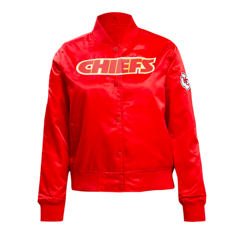 Classic Kansas City Chiefs Black Satin Jacket - Image 2