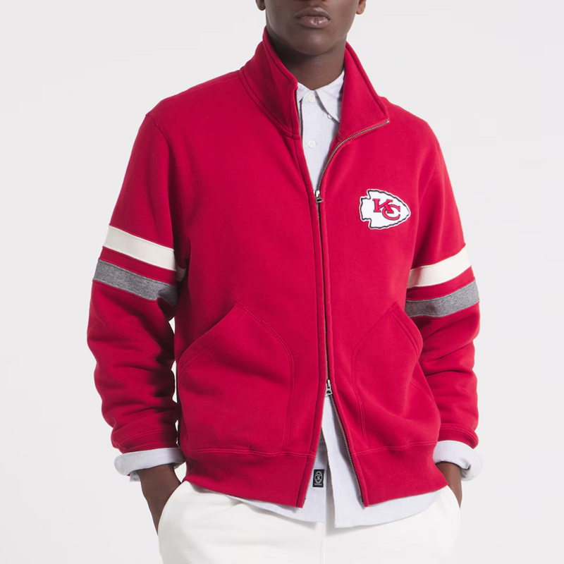 Kansas City Chiefs Red Striped Fleece Jacket