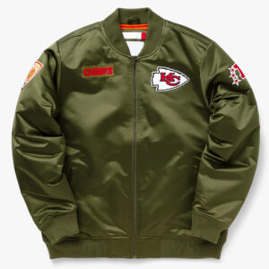 Kansas City Chiefs Bomber Green Satin Jacket