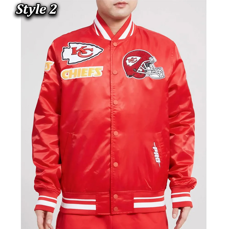 Mash Up Kansas City Chiefs Red Satin Jacket - Image 4