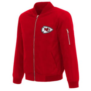 Kansas City Chiefs Red Nylon Bomber Jacket