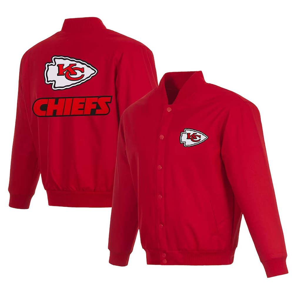 Kansas City Chiefs Poly Twill Varsity Red Jacket - Image 3