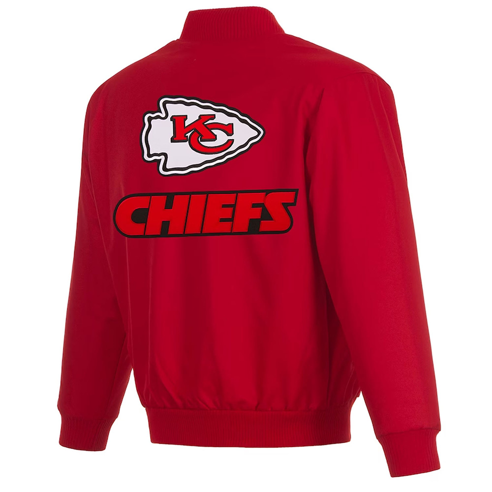 Kansas City Chiefs Poly Twill Varsity Red Jacket - Image 2