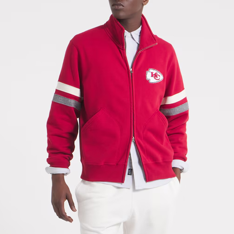 Kansas City Chiefs Red Striped Fleece Jacket - Image 3