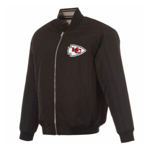 Kansas City Chiefs Black/Gray Full-Zip Reversible Flight Jacket