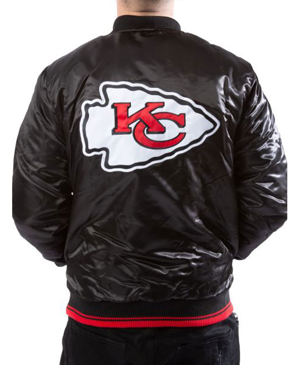 Kansas City Chiefs Black Satin Jacket - Image 2
