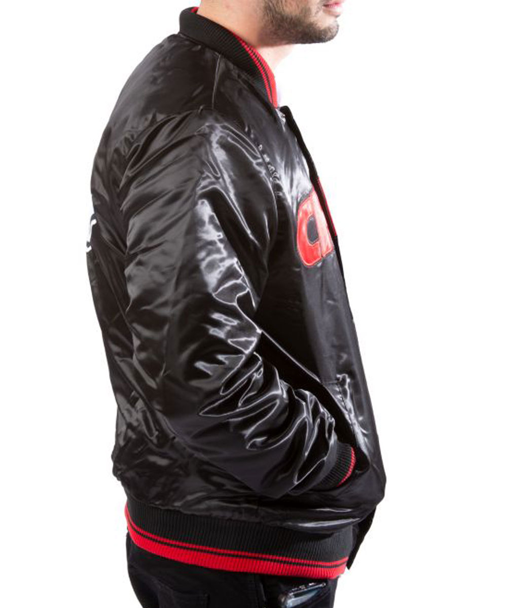Kansas City Chiefs Black Satin Jacket - Image 4