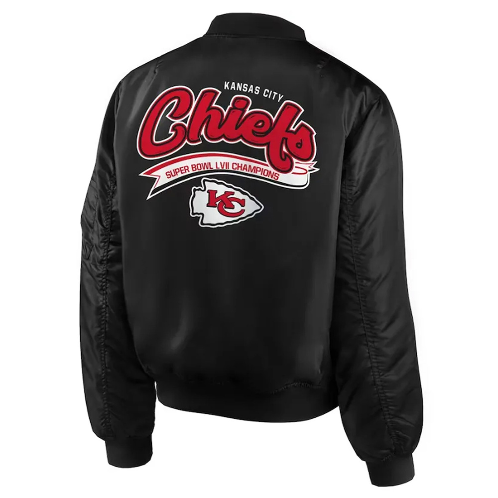 Kansas City Chiefs Super Bowl LVII Champions Black Bomber Jacket - Image 2
