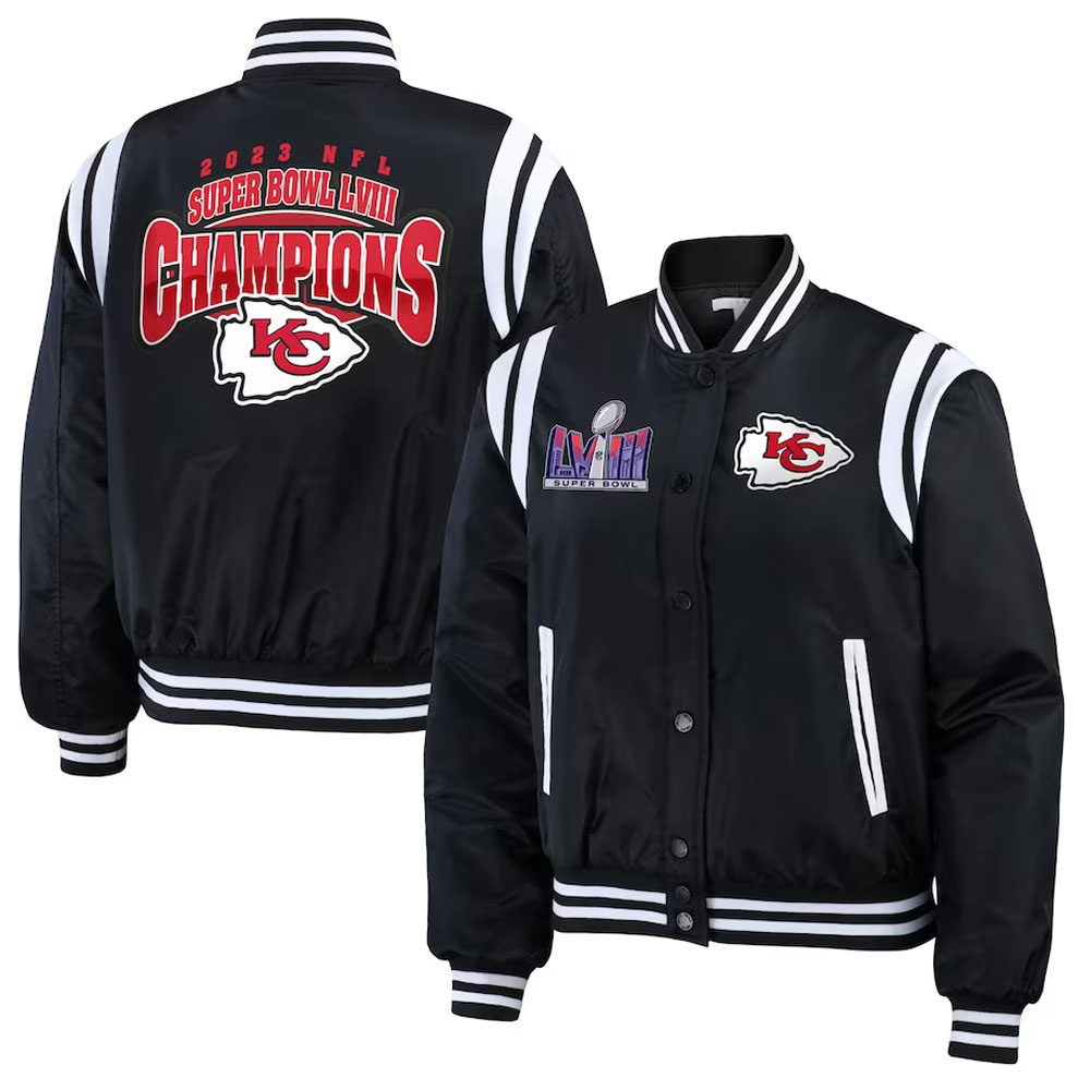 Super Bowl LVIII Champions Kansas City Chiefs Varsity Bomber Jacket - Image 3