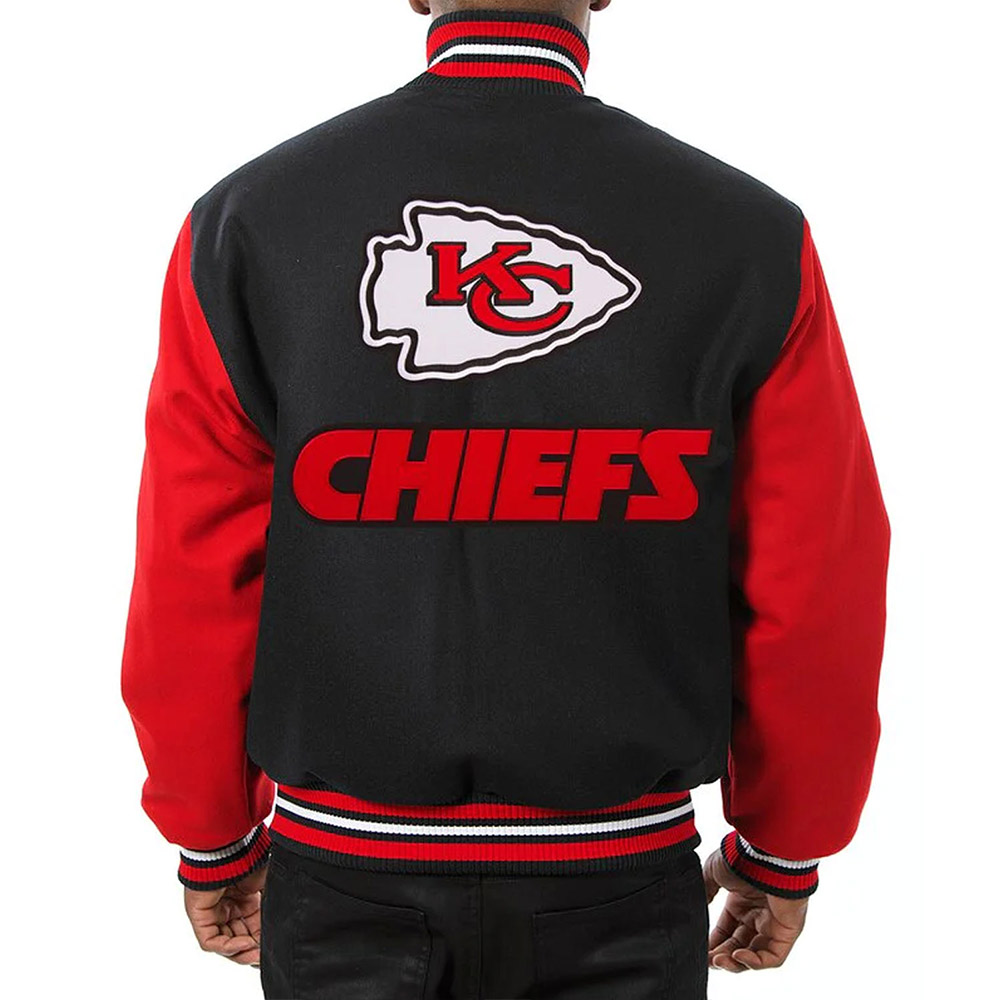 Kansas City Chiefs Varsity Black and Red Wool Jacket - Image 2