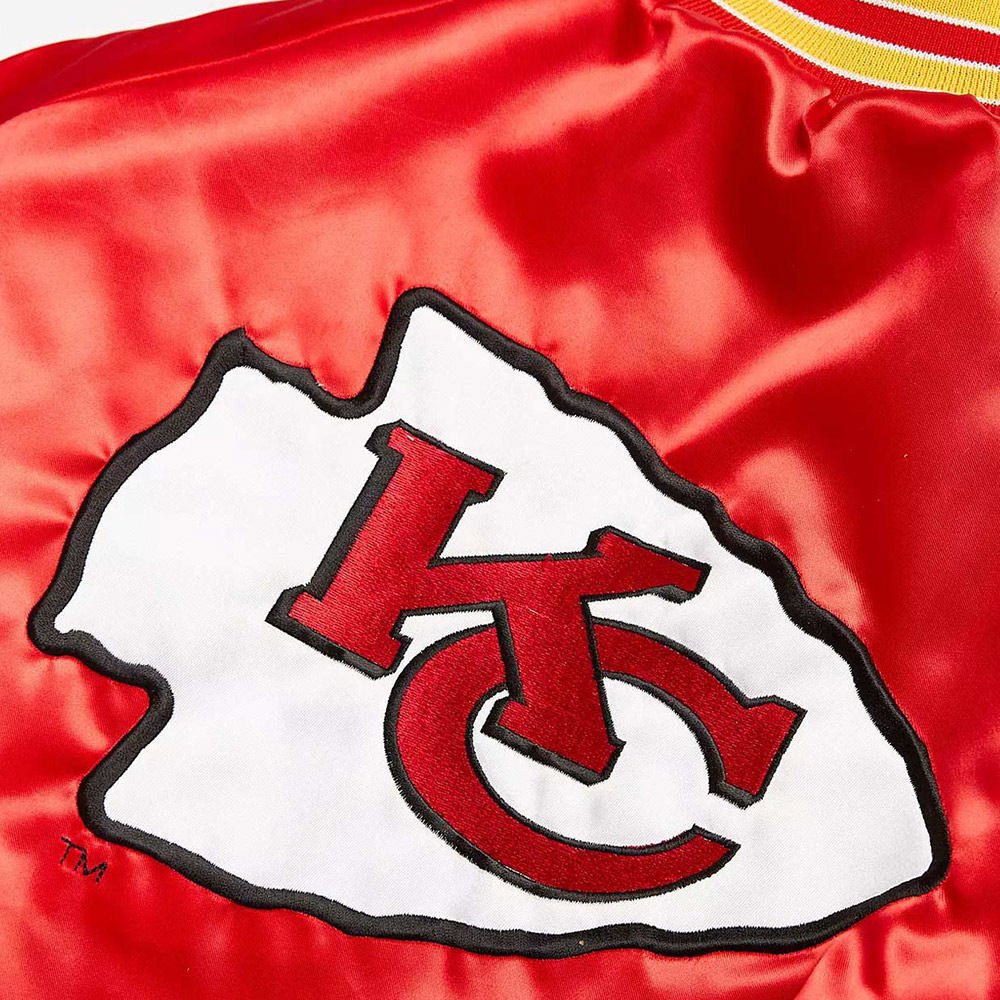 Kansas City Chiefs Varsity Red Satin Jacket - Image 4