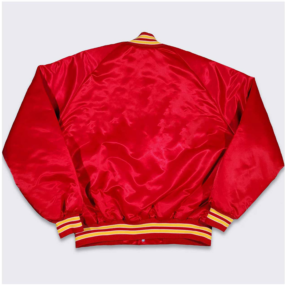 Kansas City Chiefs Varsity Red Satin Jacket - Image 2