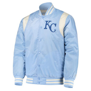 Light Blue/Cream Kansas City Royals Varsity Satin Jacket