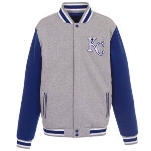 Gray/Royal Kansas City Royals Varsity Wool Jacket