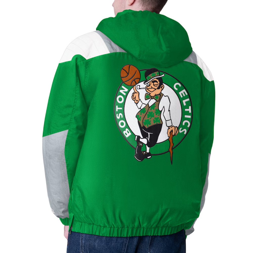 Kelly Green/Gray Boston Celtics Charger Half-Zip Pullover Jacket - Image 2