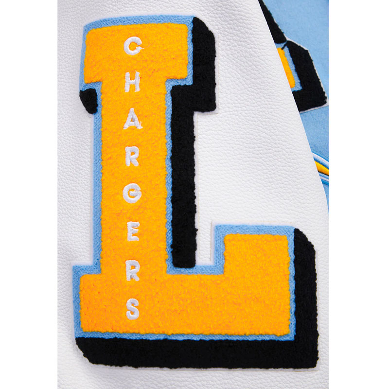 LA Chargers Mashup Rib Varsity Wool/Leather Jacket - Image 7