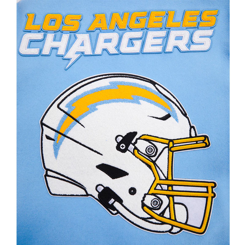 LA Chargers Mashup Rib Varsity Wool/Leather Jacket - Image 8