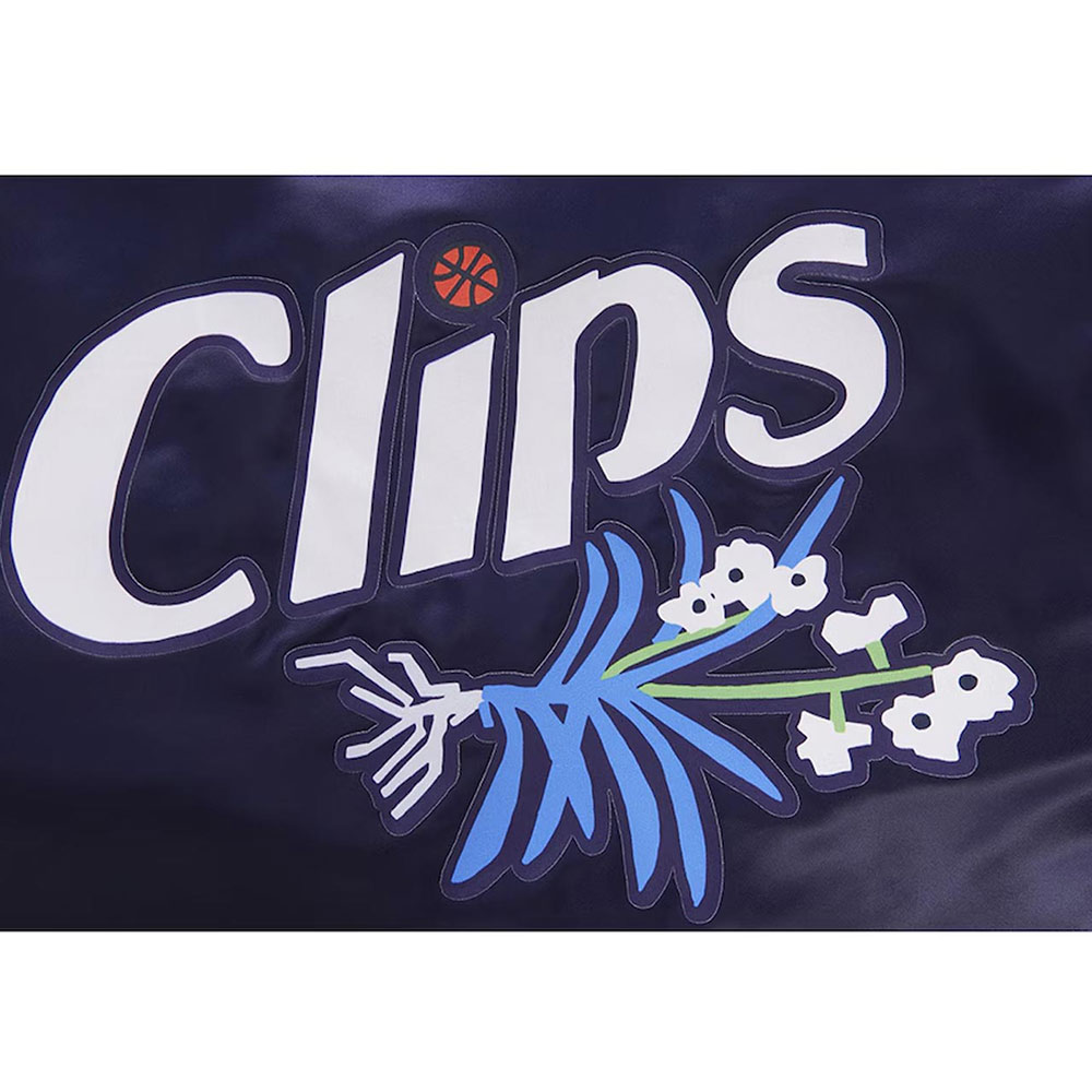 LA Clippers 2023/24 City Edition Navy Satin Jacket - Image 5