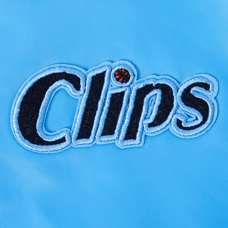 LA Clippers 2024/25 City Edition Chenille Blue Satin Jacket - Image 10