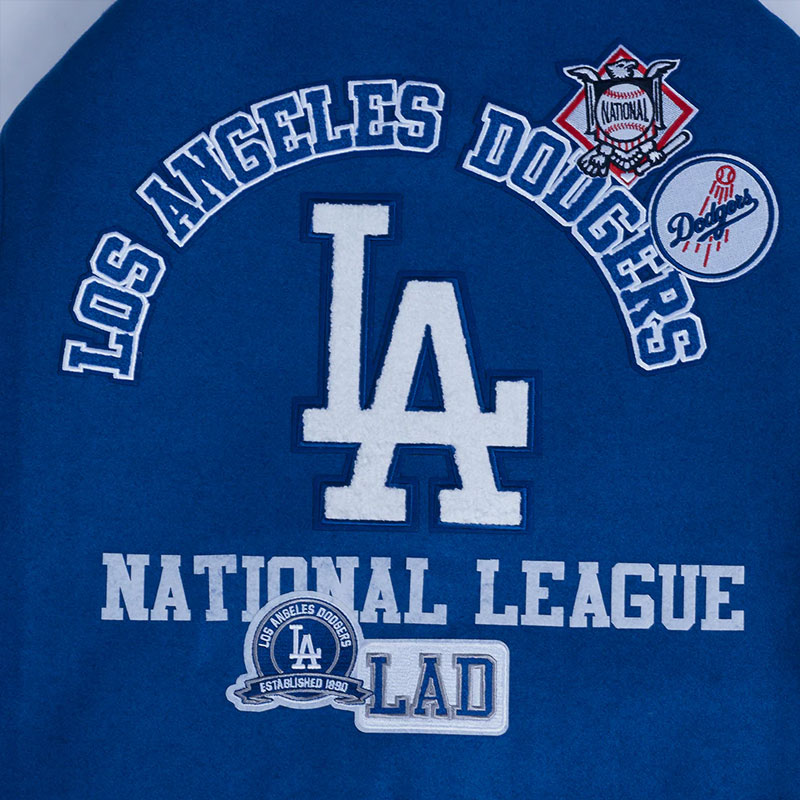 LA Dodgers Area Code Classic Rib Varsity Jacket - Image 10