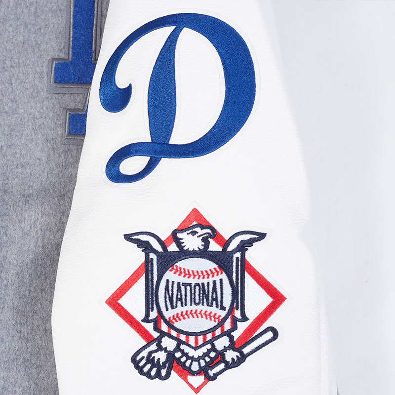 LA Dodgers Area Code Classic Rib Varsity Jacket - Image 11