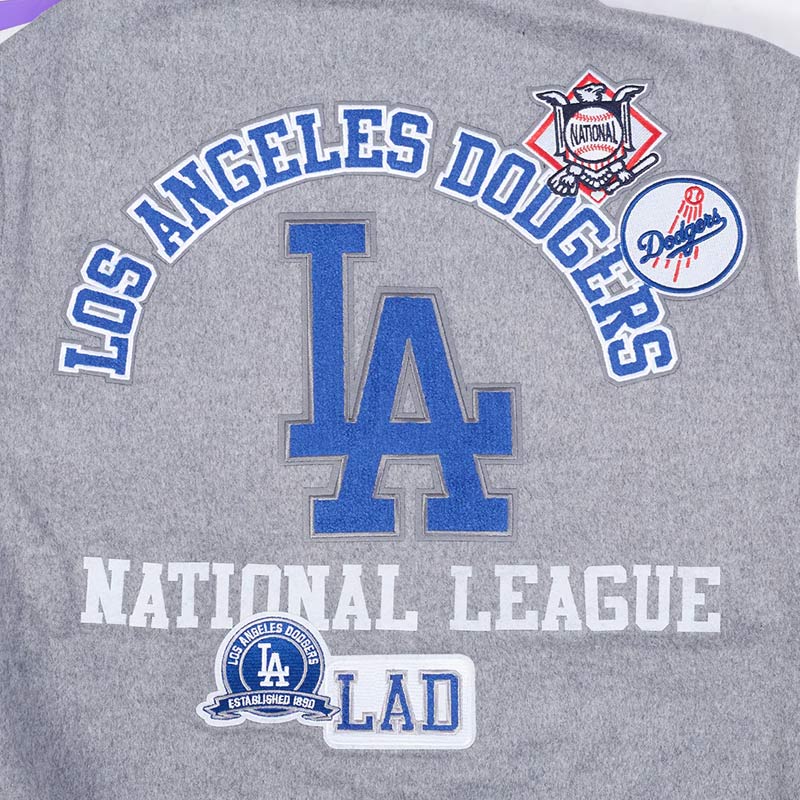 LA Dodgers Area Code Classic Rib Varsity Jacket - Image 12