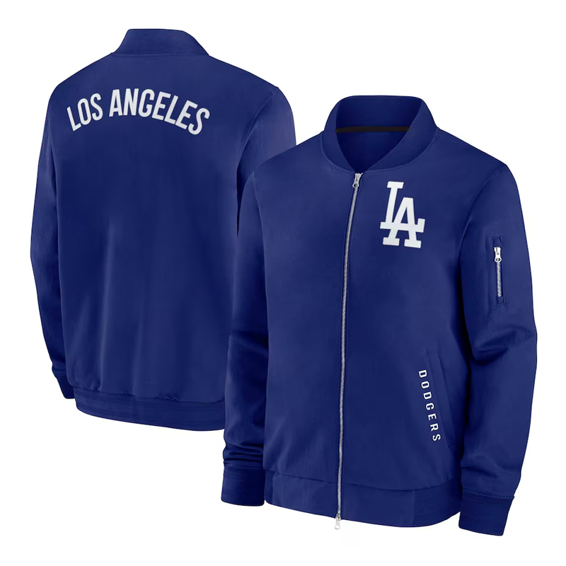 LA Dodgers Collection Dugout Royal Bomber Jacket - Image 3