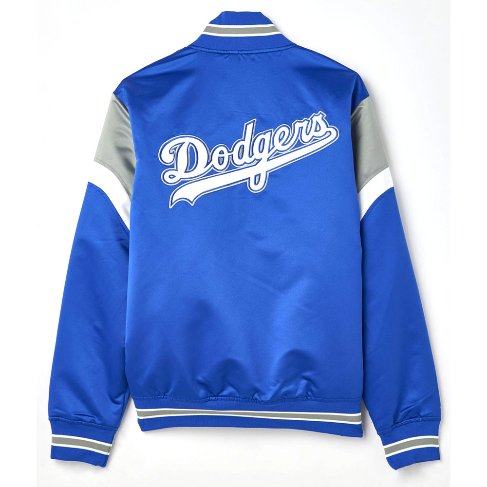 LA Dodgers Heavyweight Royal Satin Jacket - Image 2