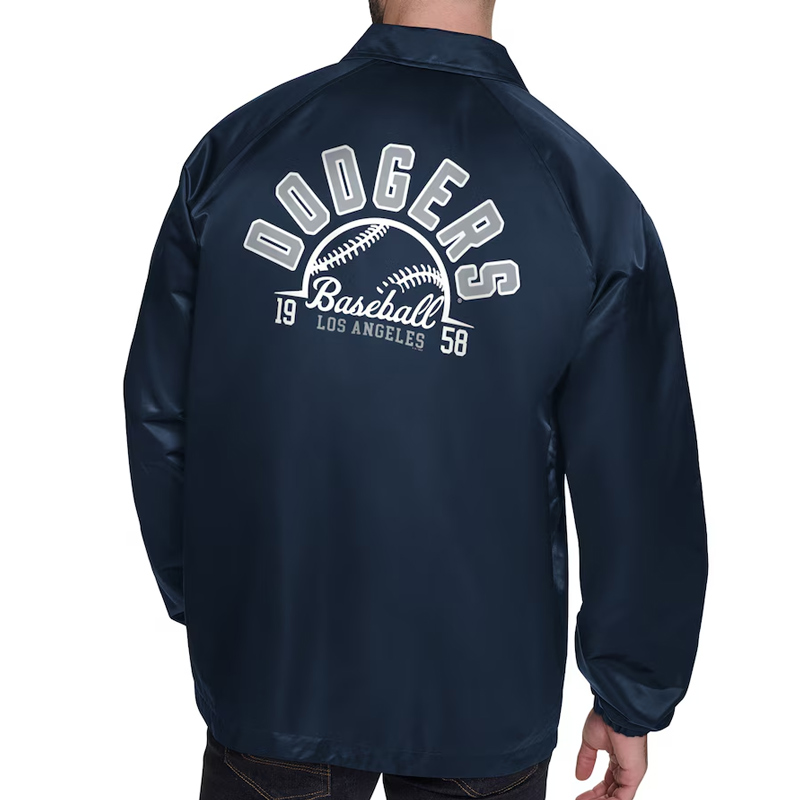 LA Dodgers Retro Logo Coaches Jacket - Image 4
