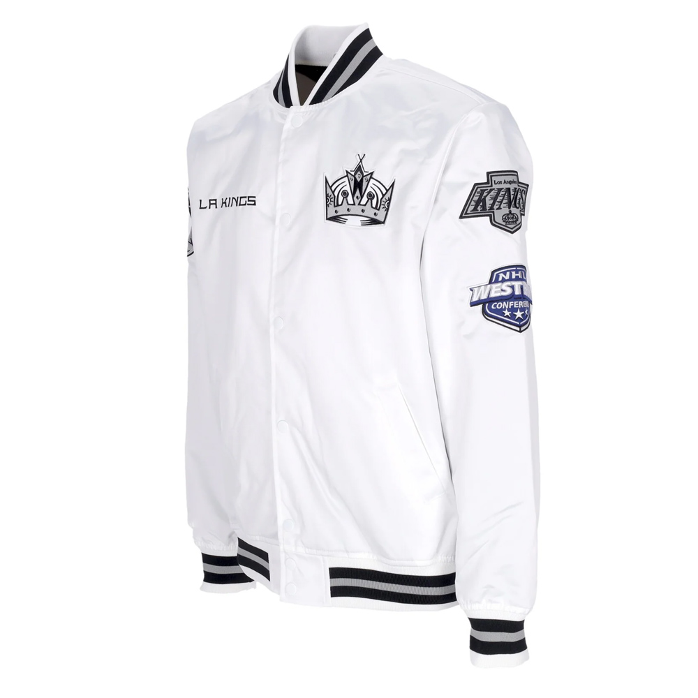 LA Kings Hometown Lightweight White Satin Jacket - Image 3