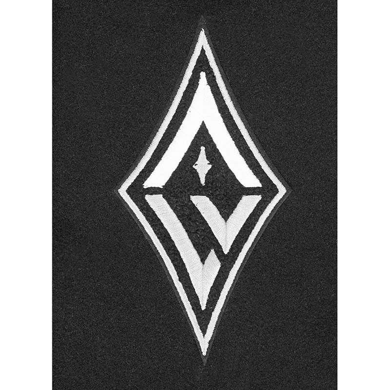 Las Vegas Aces Classic Chenille Black and White Varsity Jacket - Image 5