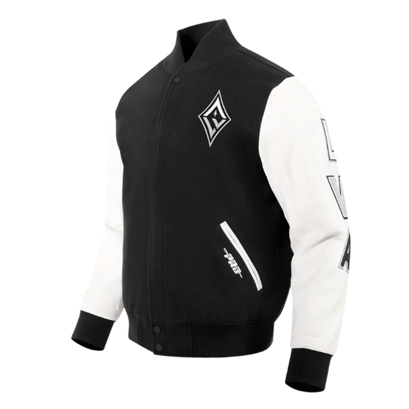 Las Vegas Aces Classic Chenille Black and White Varsity Jacket - Image 3